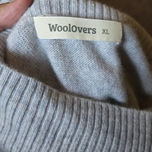 WoolOvers Luxurious Cashmere Boxy Polo Neck Jumper XL Glass Gray oversized - Picture 9 of 9